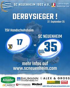 Derbysieg für den SCN beim TSV Handschuhsheim (17:35)